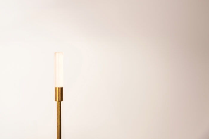 brass garden pole light with crystallised LED tube