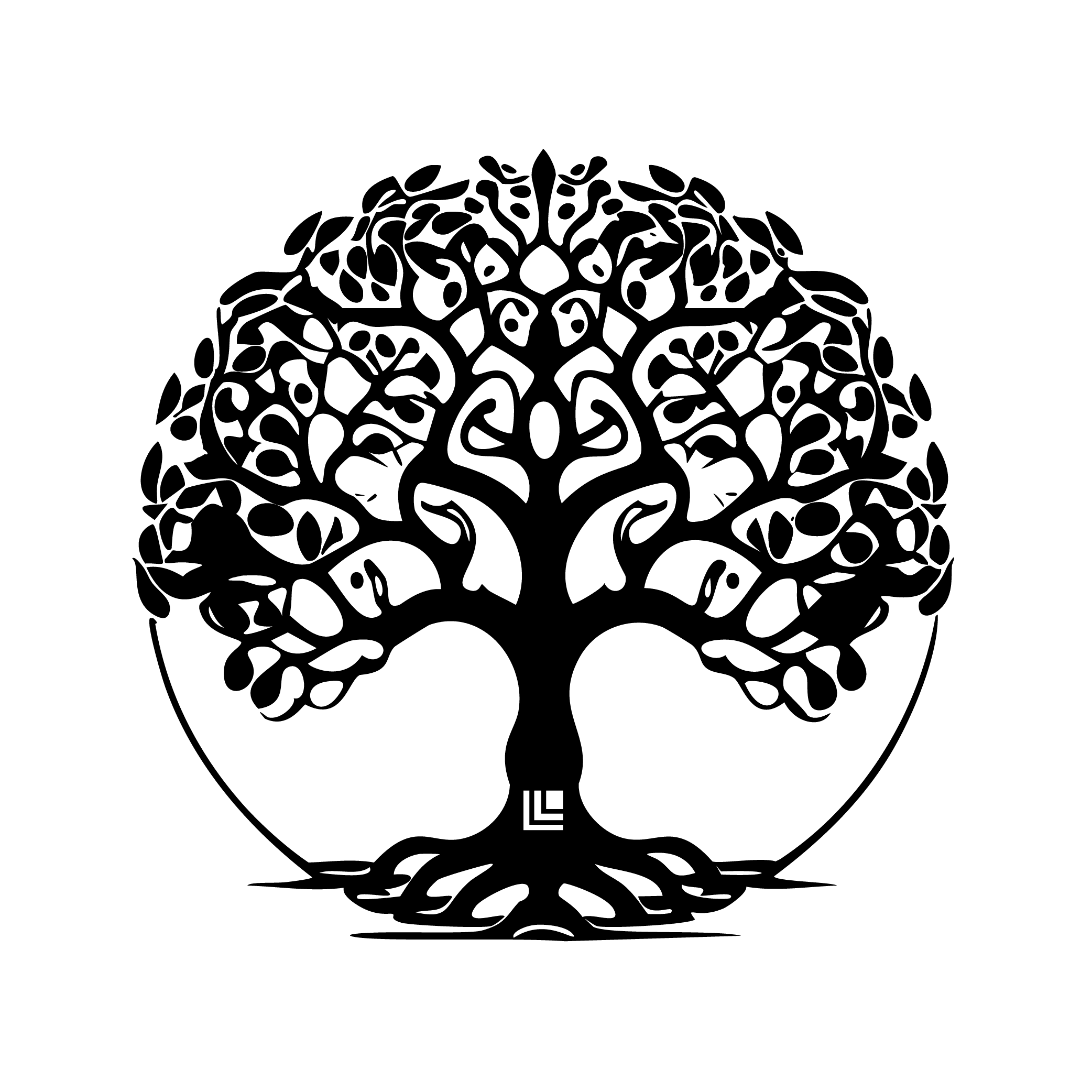 Tree of Life symbol in a circle